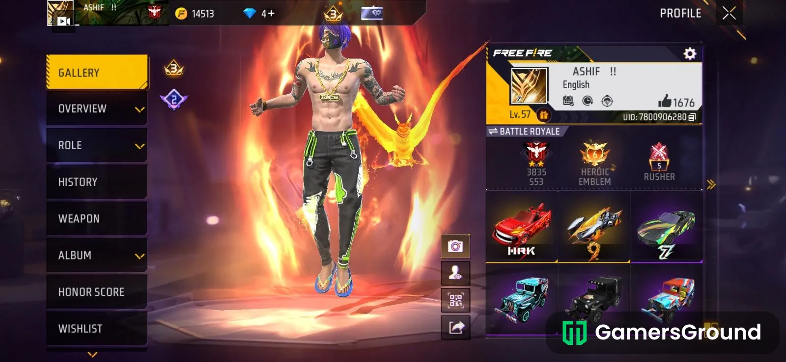 57 LEVEL I’d with 3 evo guns 100 percent trusted id selling
