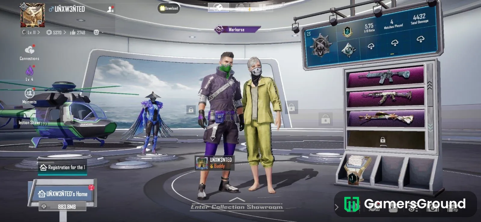 m416 glacier lvl 4 and s14 rp dress also many other items