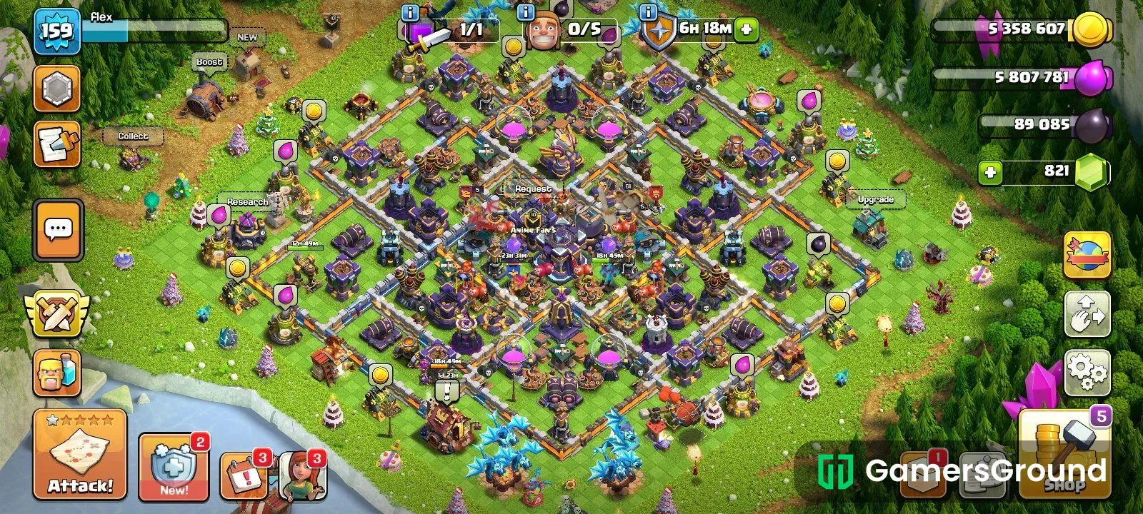 TH15 Account | Level 159 | 5/5 Builders | Good Hero Levels & Skins