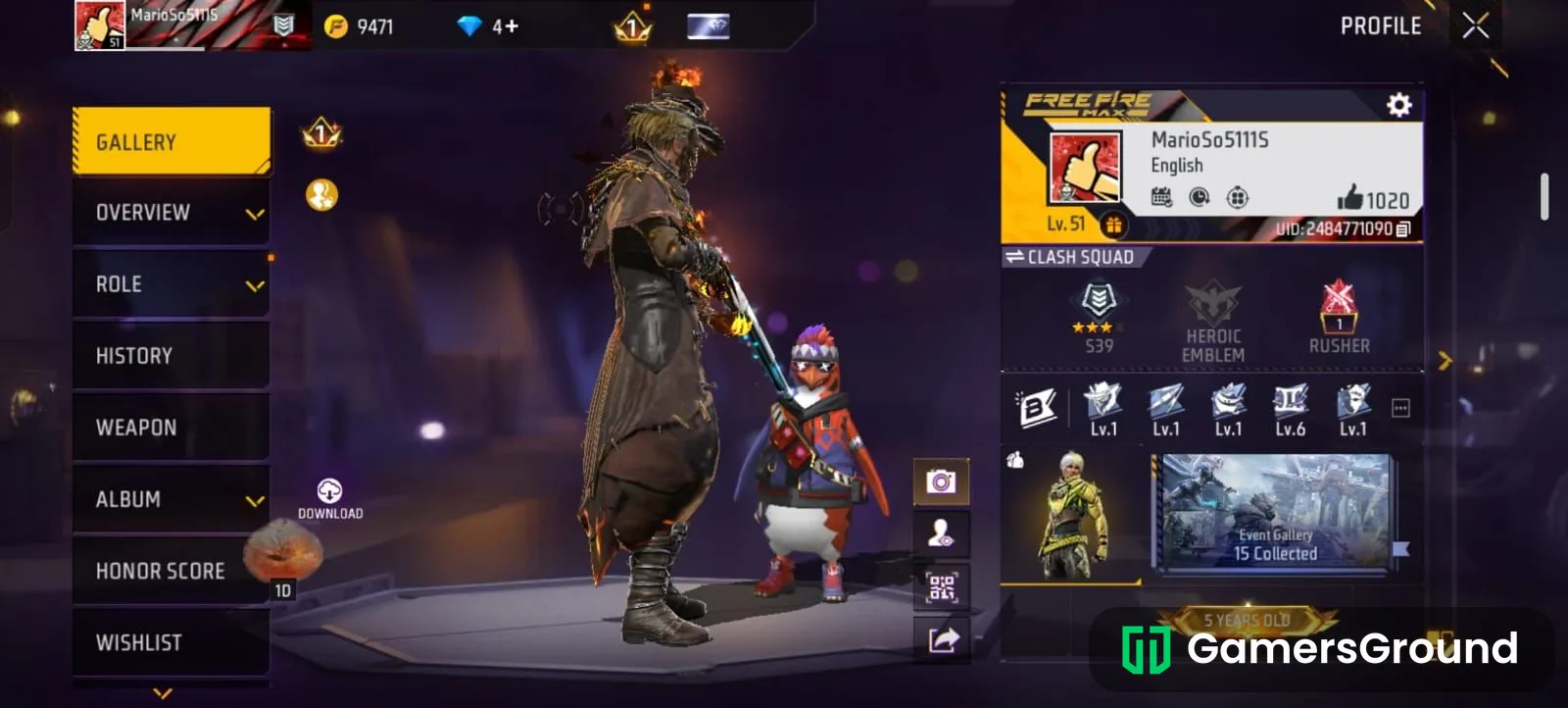 [IND SERVER] 5-Year-Old OG Account | 1,100+ Likes | Winterlands M1887 | 2-3 Elite Passes
