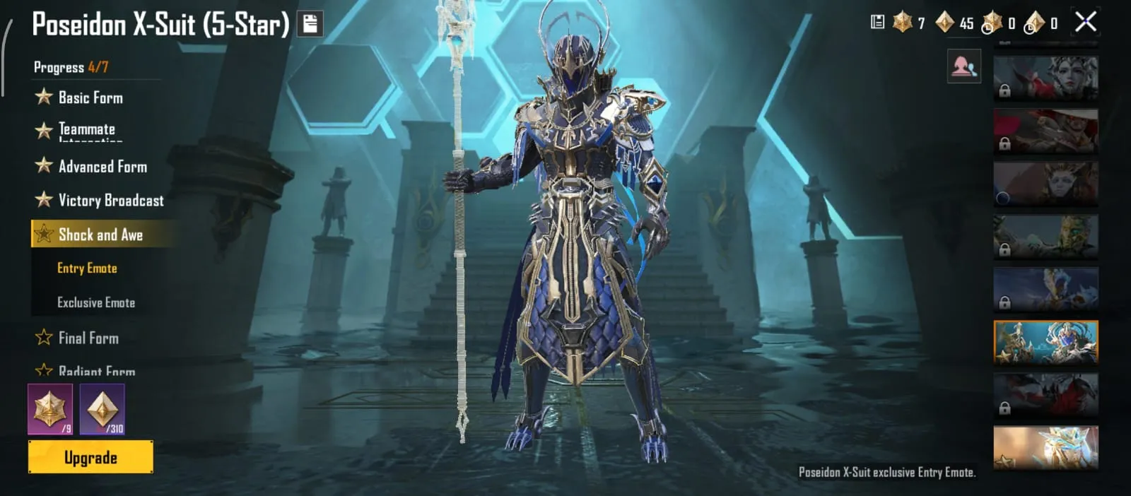 71 LVL Collector | 2x Conqueror | 6 X-Suits | Poseidon 5★ | Lambo | M4 & AKM Glacier Max | UMP Glacier Lv5 | Atomic S12K | More Upgrades