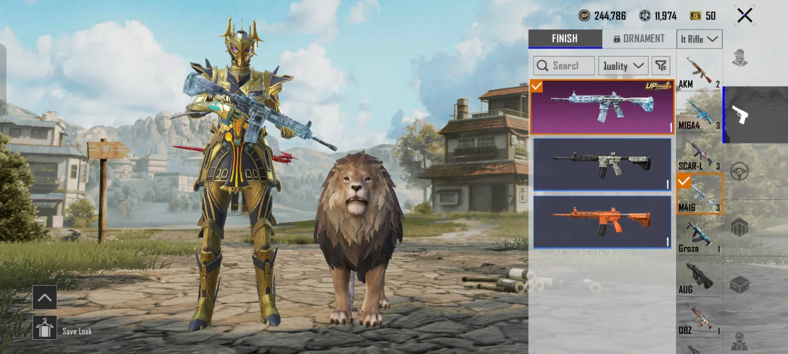 ⚡ BGMI High-Value Account | Glacier M416 Lv.3 + VSS Lv.2 + Bizon Lv.2 Upgradable Skins +  Lion Companion 🦁