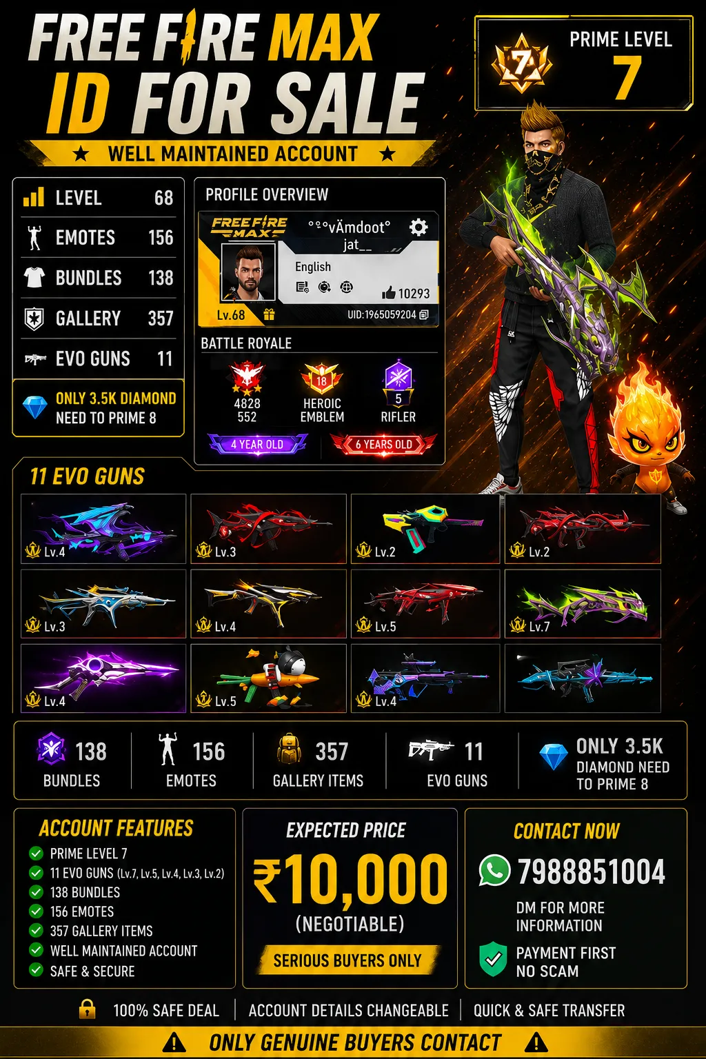Best free fire account