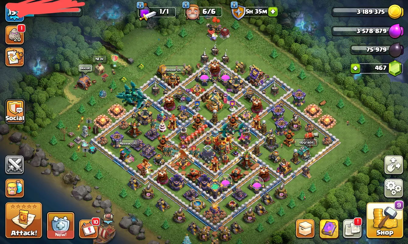 TH16 | XP 153 | 434 War Stars | 450 Gems | Hero Skins | Builder Base Game