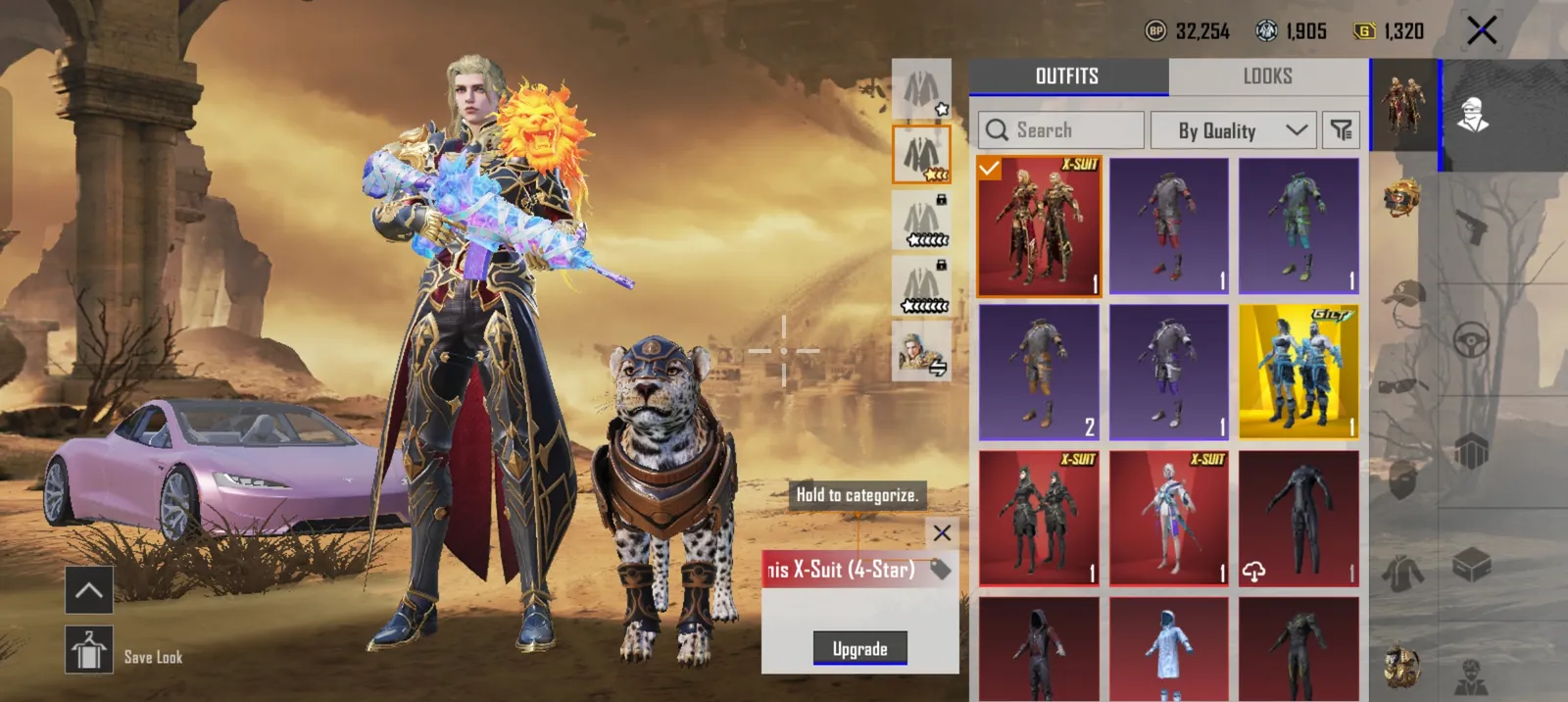 Premium account with 3 xsuits,1 x suit lvl 4,mummy m4 level 8, Tesla super car,