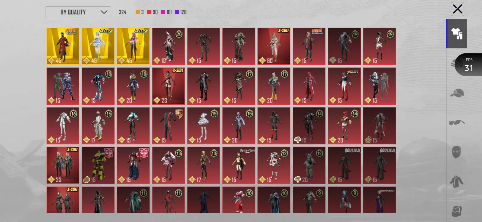 Ultimate royale title account lvl76, with 6 xsuit