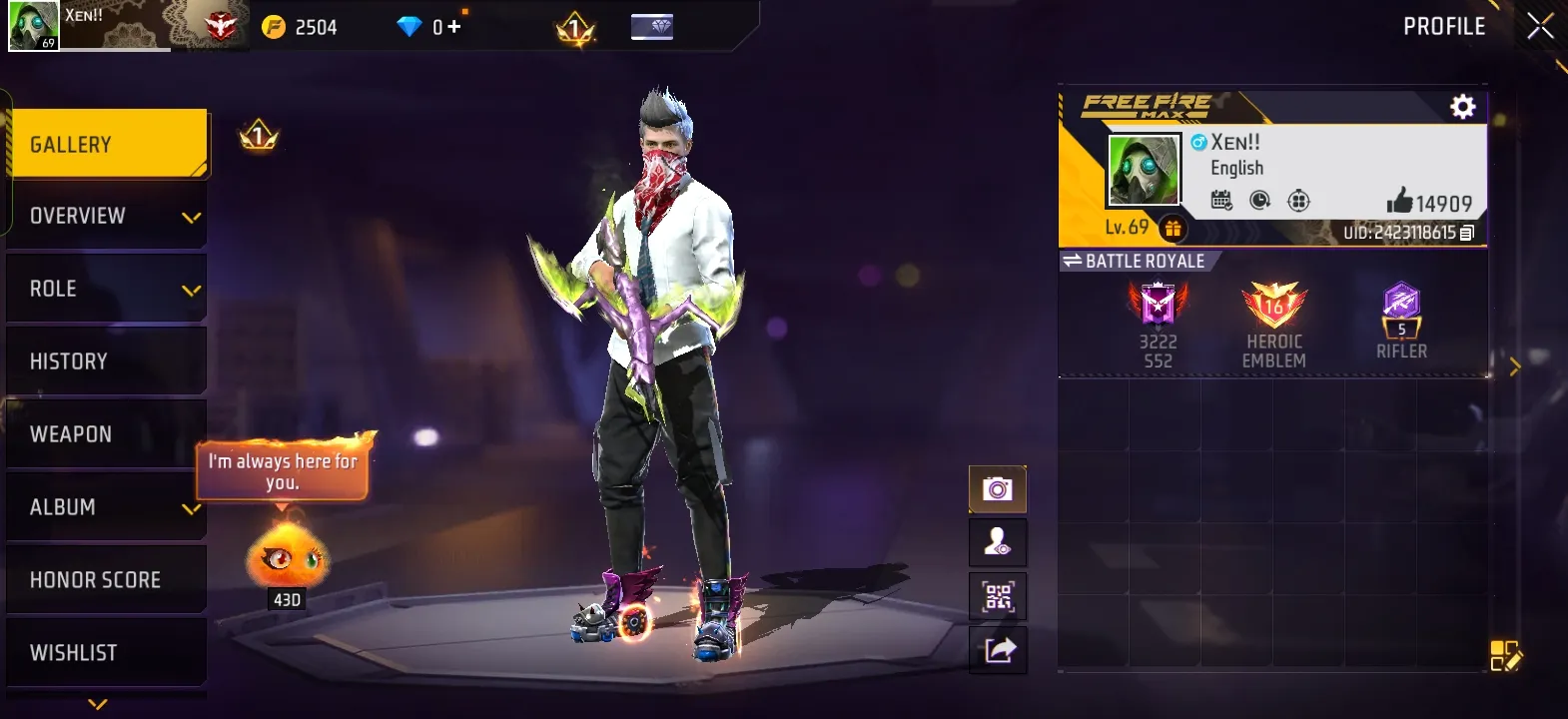 69 level id for sale