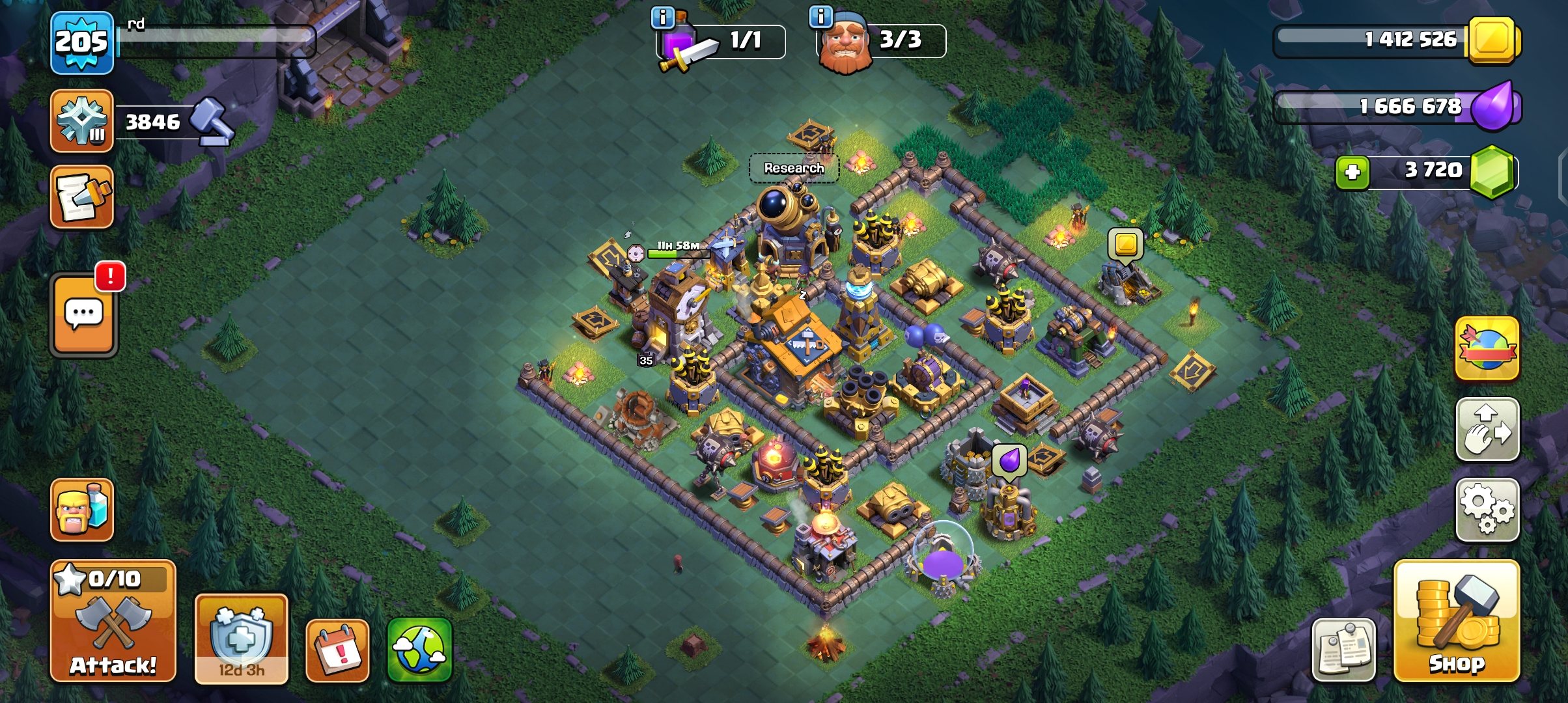 coc account with th18 and builder village fully upgraded