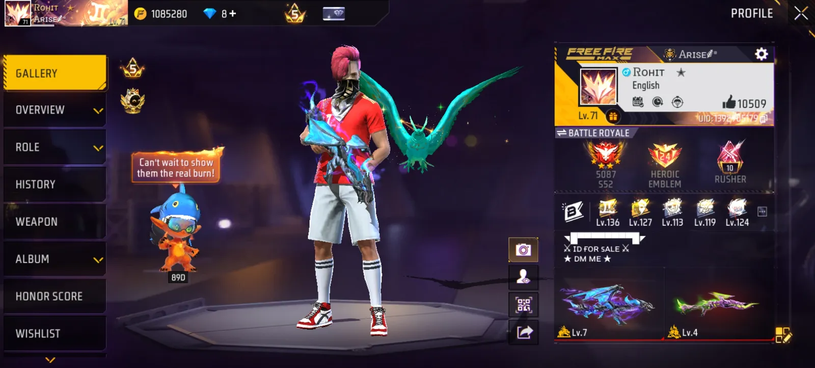 Free Fire Account for Sale – Genuine & Well-Maintained
