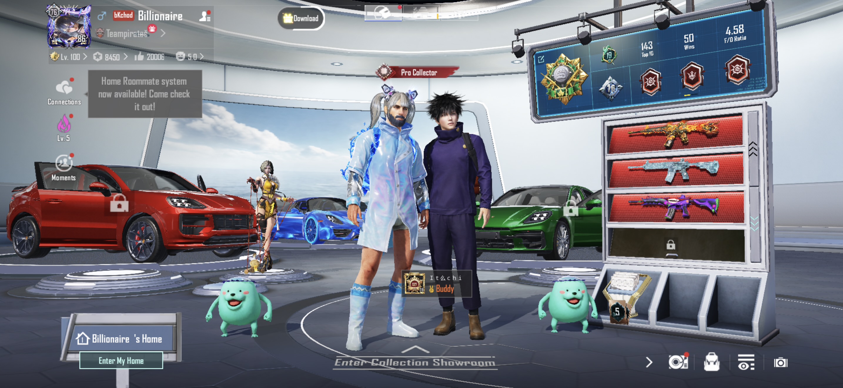 BGMI PREMIUM ACCOUNT WITH PORCHSE MASTERPIECE AND RARE OUTFITS WITH M416 KILL COUNTER