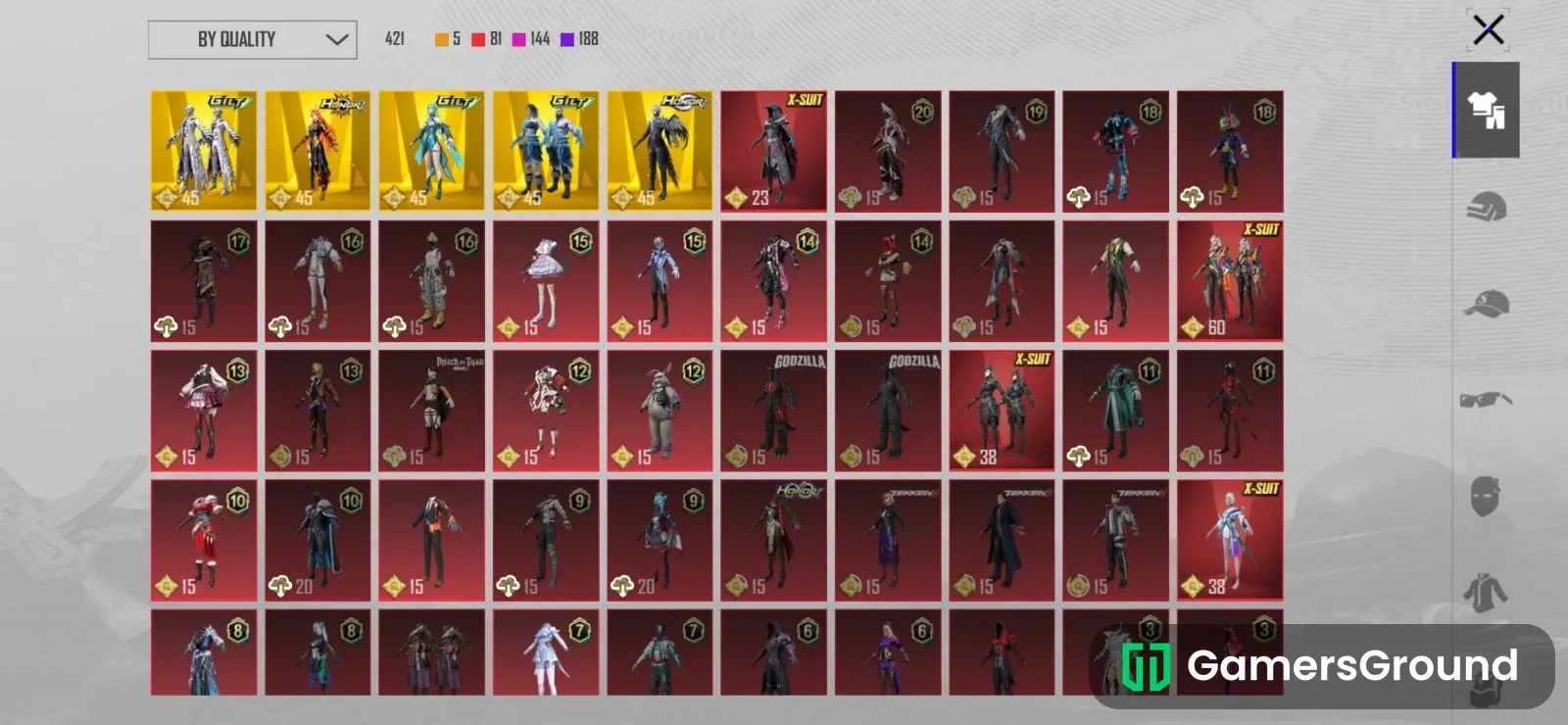 Ace Account with 5X suits and 80+ Mythics