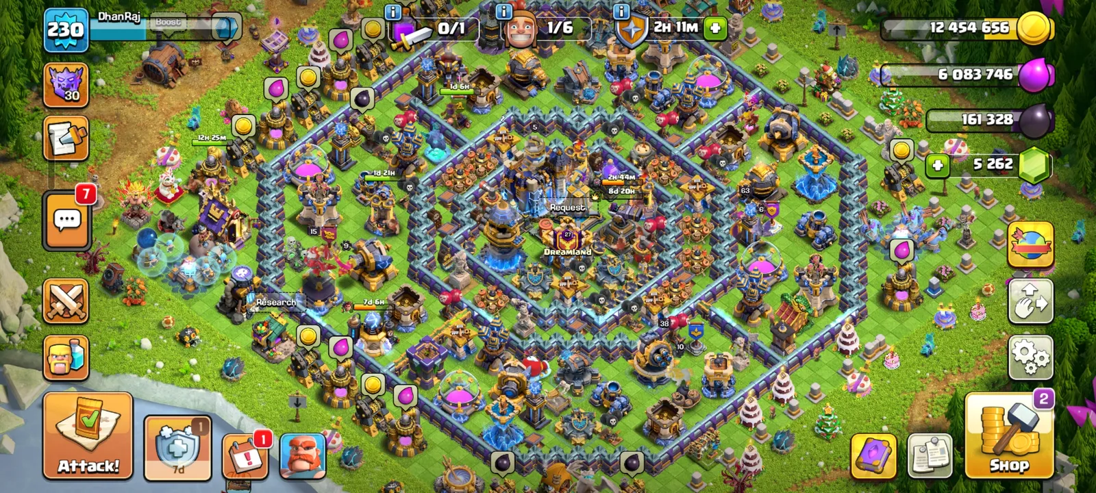 town hall 18 max account