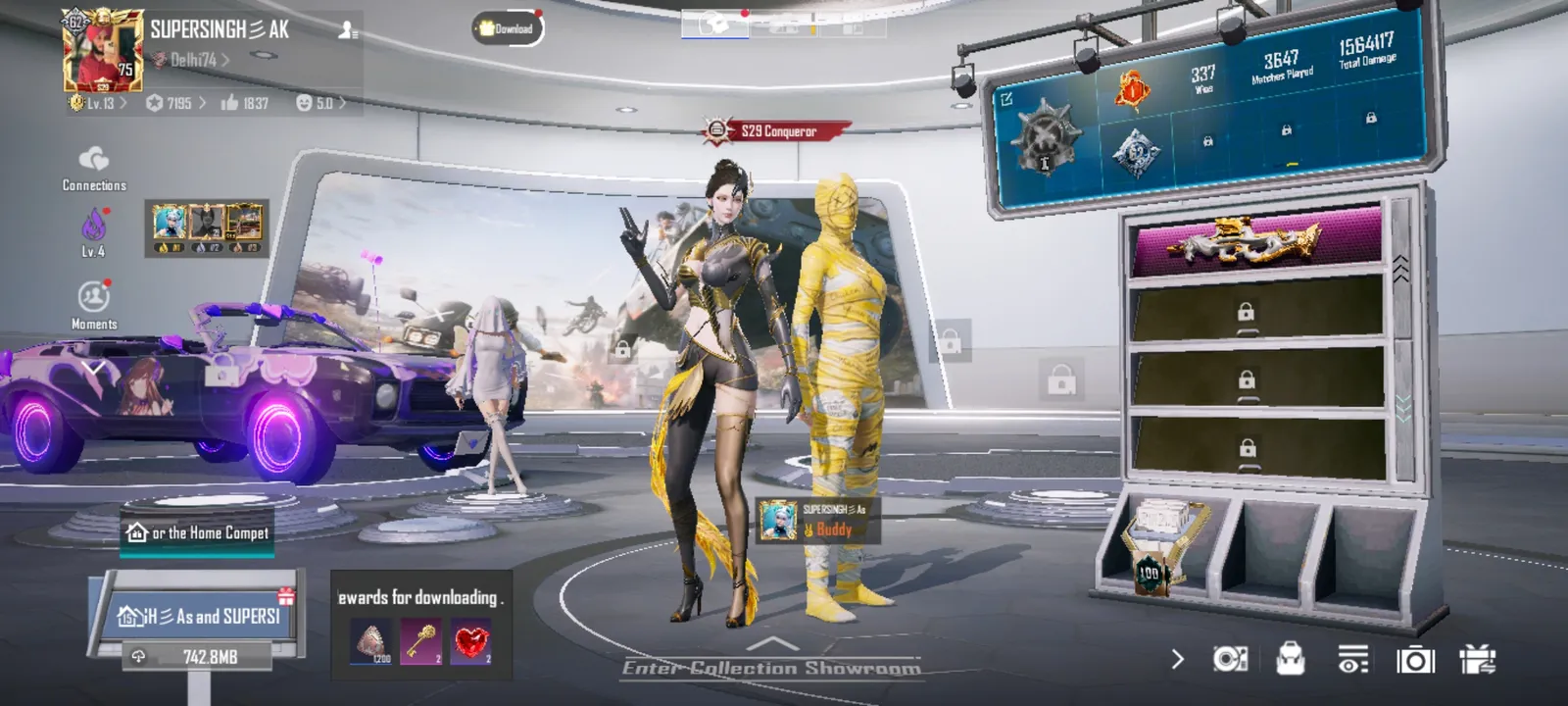 Conqueror account with x suit and twintails hairstyle