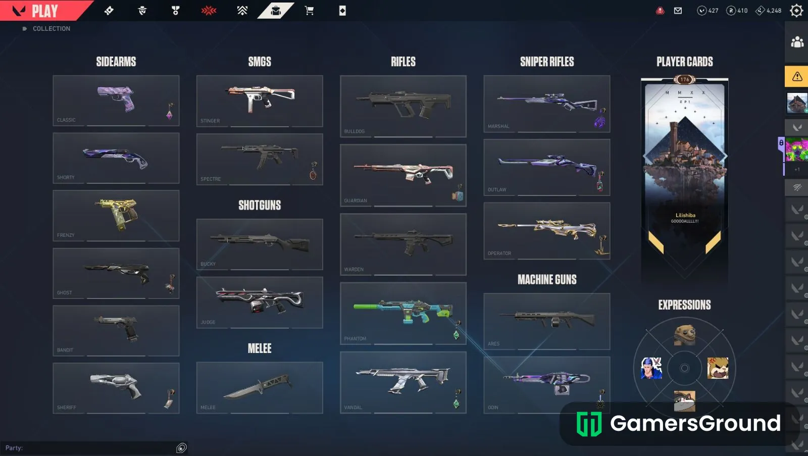 Ascendant 1 peak with kuronami vandal and blastx phantom along with 3 other premium skins and with 2 knives