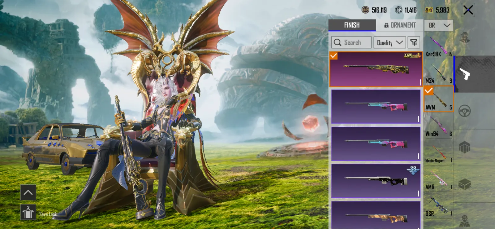 BGMI Account with 2 X-Suits and Full Upgraded Premium Gun Skins and Upgraded Vehicles