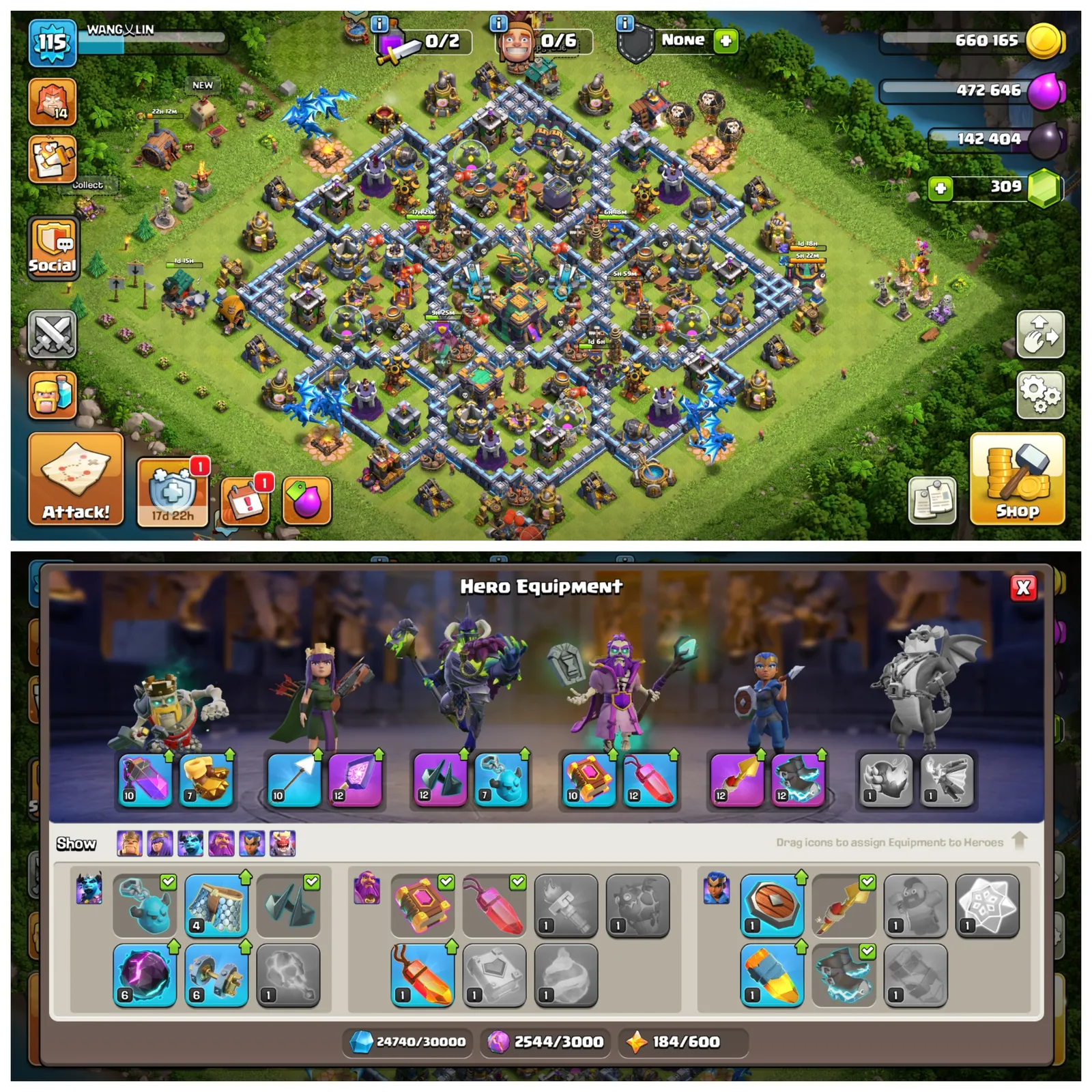 Best TH 14 account with skins and equipment| Supercell Connected | Instant transfer | Genuine Deal