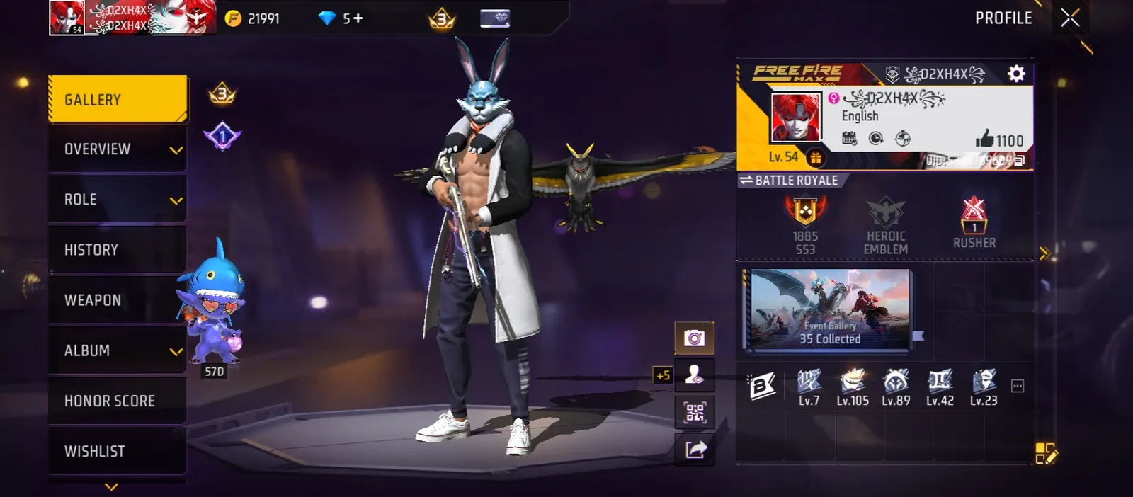 Bunny bundle, Hacker bundle 5 Rare emote and 2 Rare gloo wall