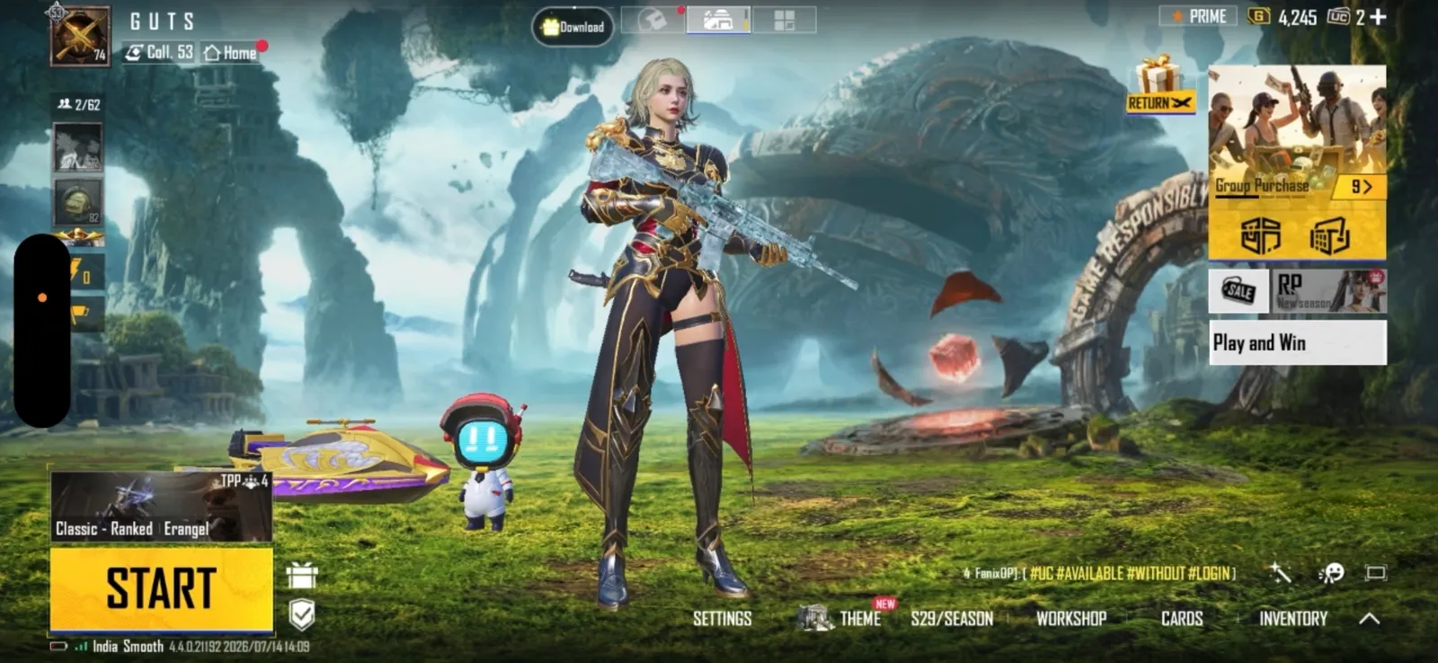 M416 glacier Max + AKm Glacier Lvl5,x suit rare skins