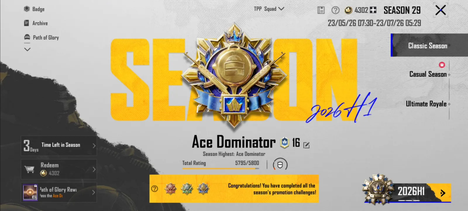 ACE DOMINATOR 18 HIGHEST.( I Need emargency money)