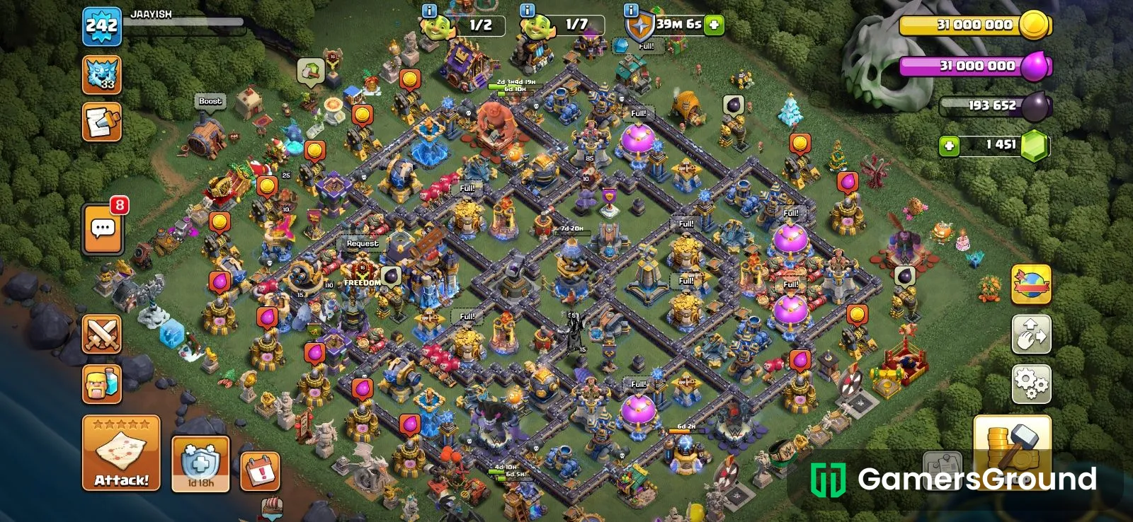 Maxed out th 18 account ready for immediate use