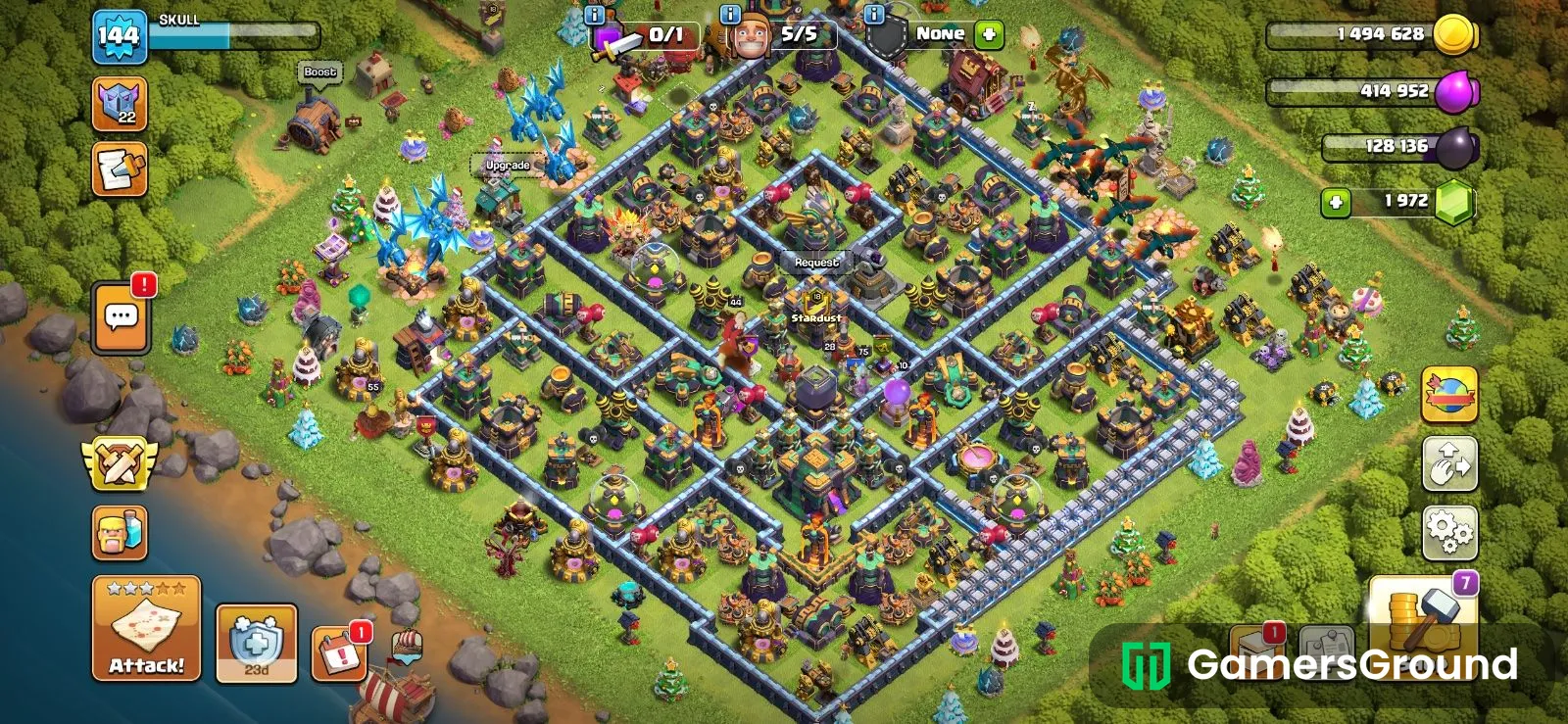 Selling 2 accounts Th 14 max only some heroes and walls left and th 18 rush
