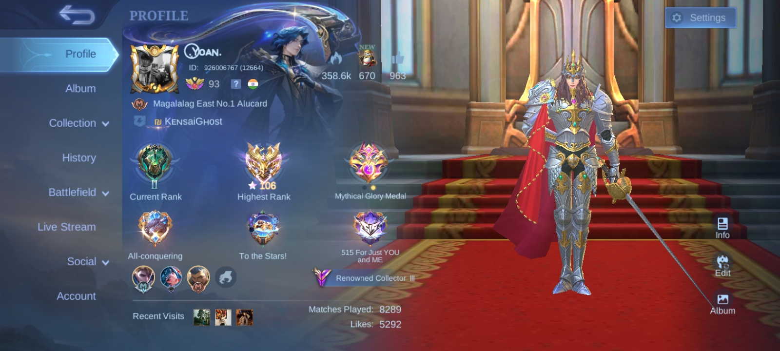 All hero + 270 skin , 1kof, 3luckybox skin, 3lightborn skin,40Deluxe skin,70exceptional skin any other.80 non match collection,248 in matchcollection.