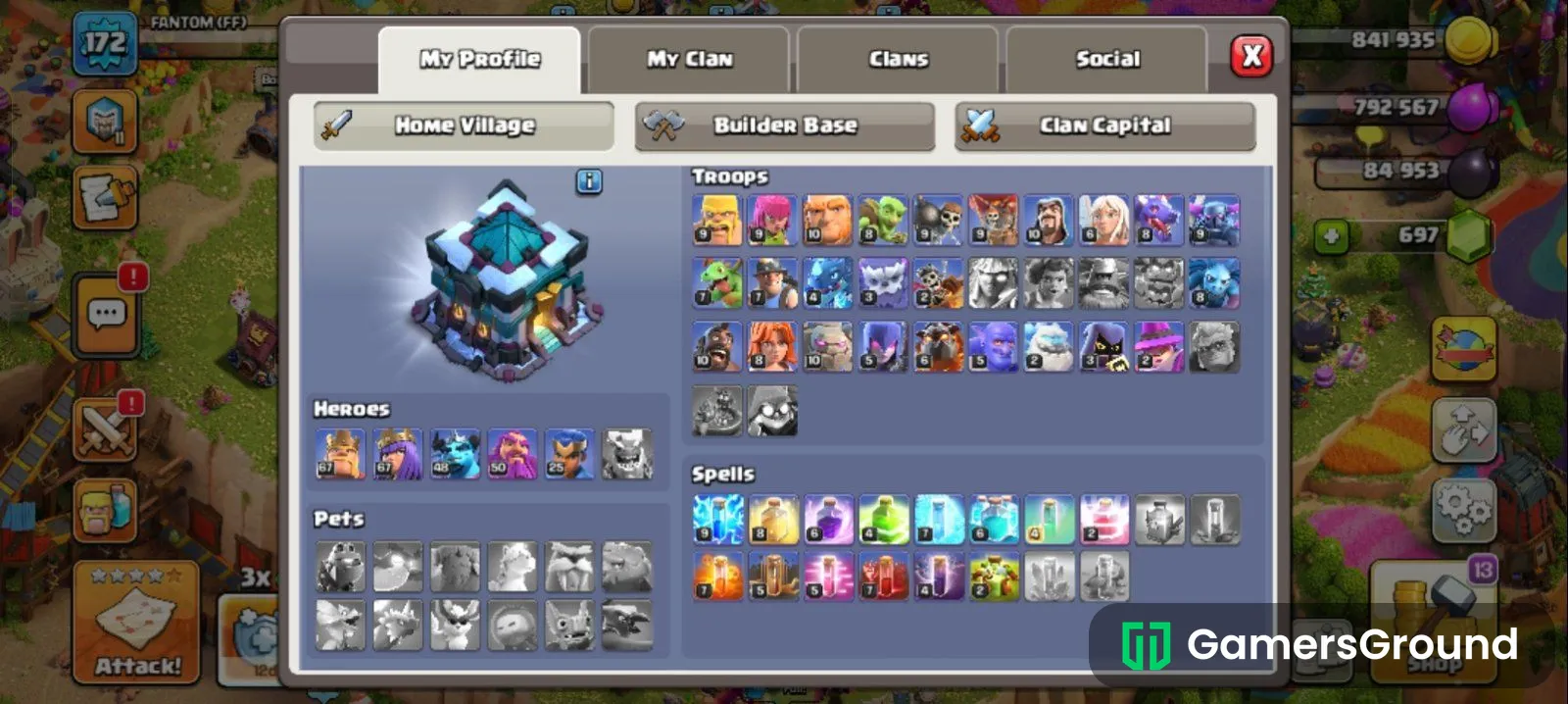 TH13 Account | BK 70 AQ 68 GW 46 RC 20 | 697 Gems | Urgent Sale