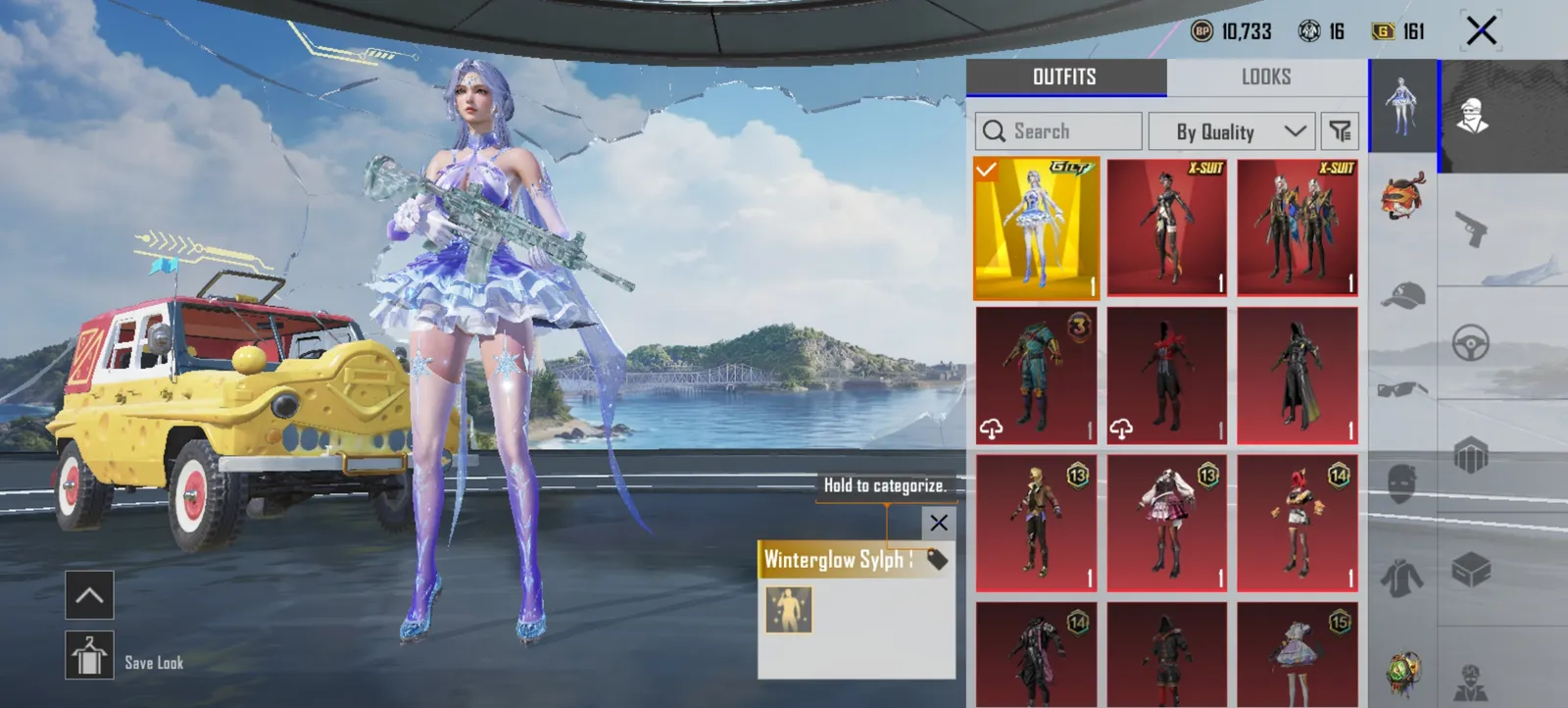 BGMI Premium ID | Glacier M416 Lv6 MAX | 2 X-Suits | GILT Set | Elite Collector 47 | UC+RP