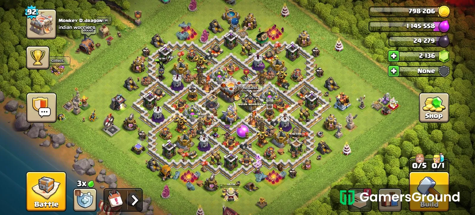 CoC Combo TH11 | Maxed King 50 & Queen 50 | Giant Gauntlet & Spiky Ball | Full Magic Books & Hammers | 5 Builders