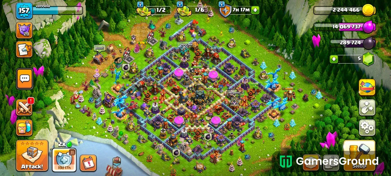 Account with max updated 16 townhall