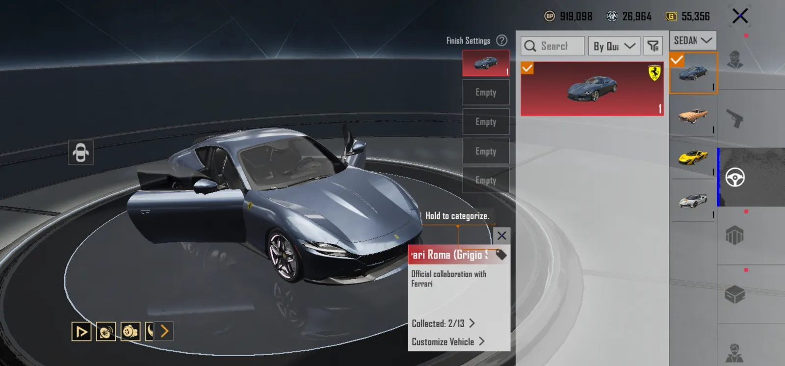 Account with 3 legendary cars