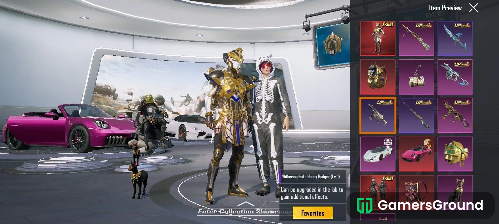 PHAROAH X SUIT & PORSCHE ELITE BGMI ID 1M POP