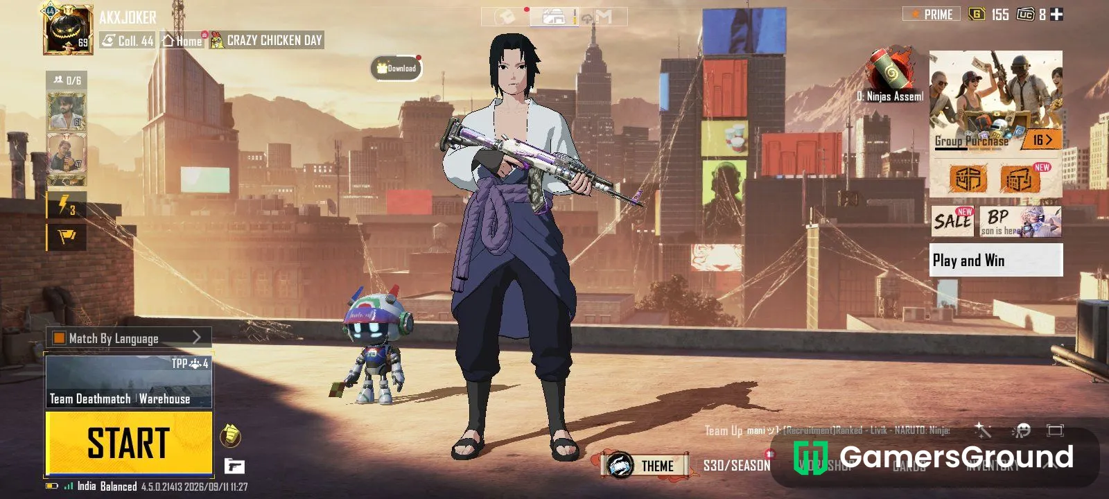 Rare skins with Naruto mythic outfits