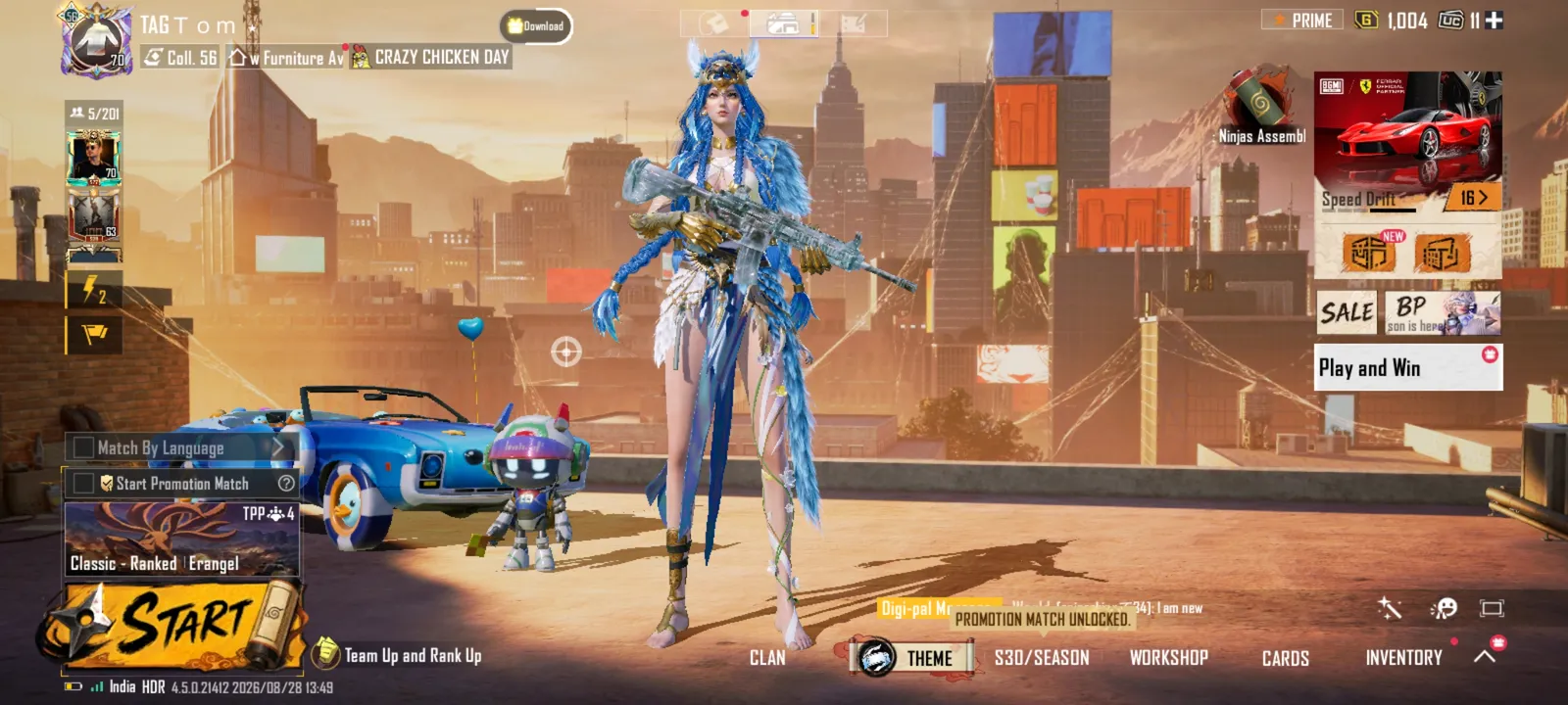 7 years old account with 8-9 upgradable guns and 1 x-suit lvl 3 with mythic fashion title and rare mythics 2 upgradable viechale