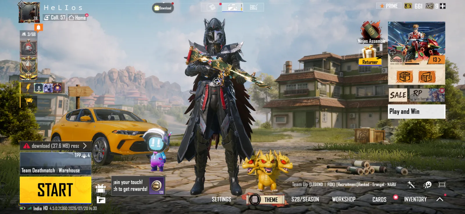 Collector account with blood raven x suit