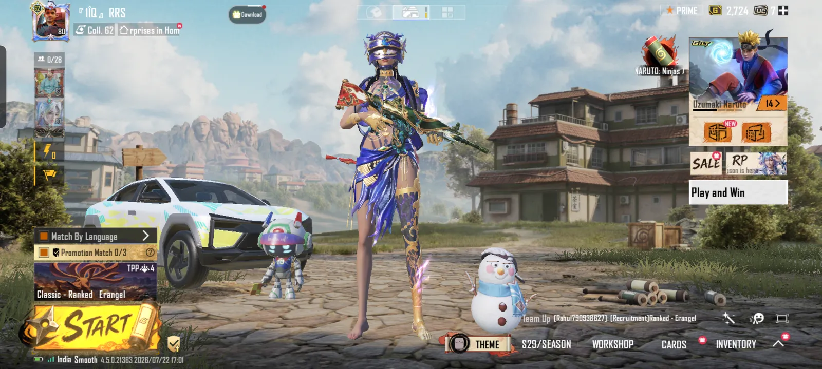 Leave 82 and season 4 bgmi account