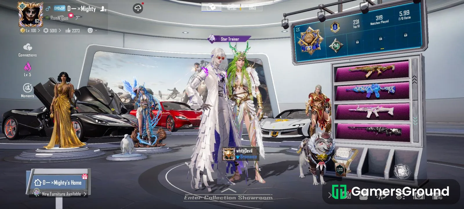 X suit account with supercar and ultimate gilt set account