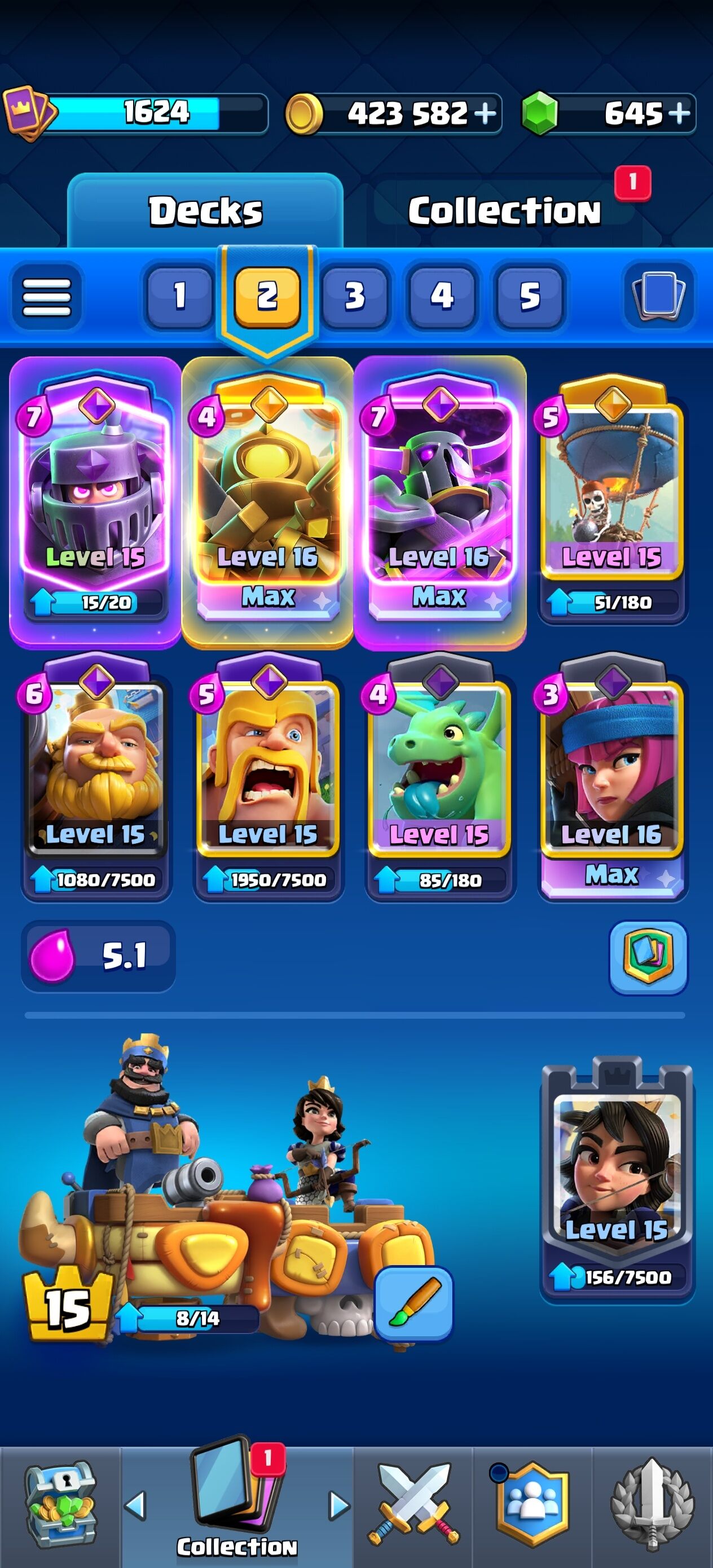 11600 trophies, arena 28 , all troops , premium account of clash royale