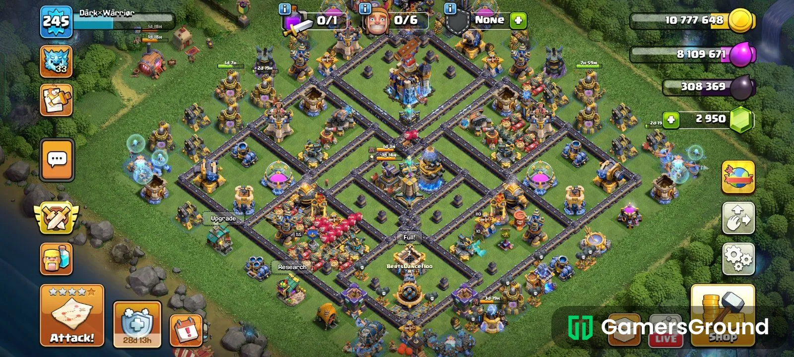 Max TH18 account with all the equipments