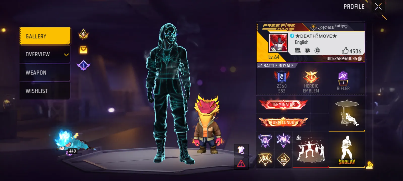 5 Year Old Free Fire ID | 4 EVO Guns | Top Criminal Ghost Bundle | Rare Collection
