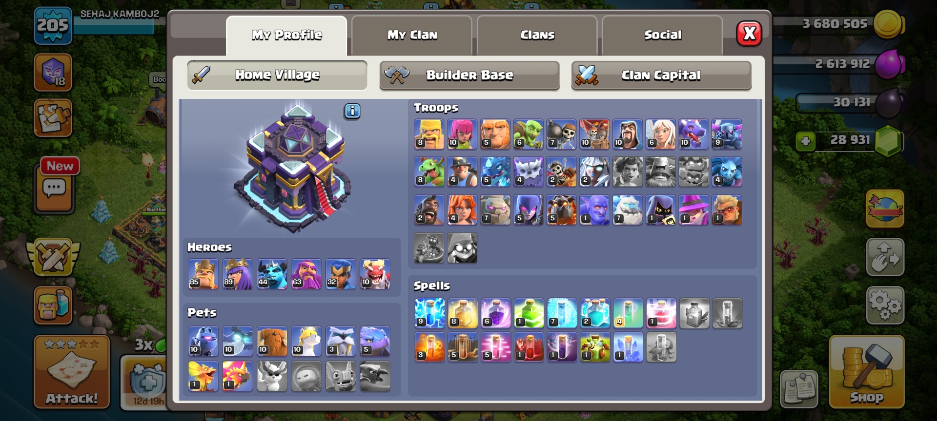 Selling my town hall 15 half maxed