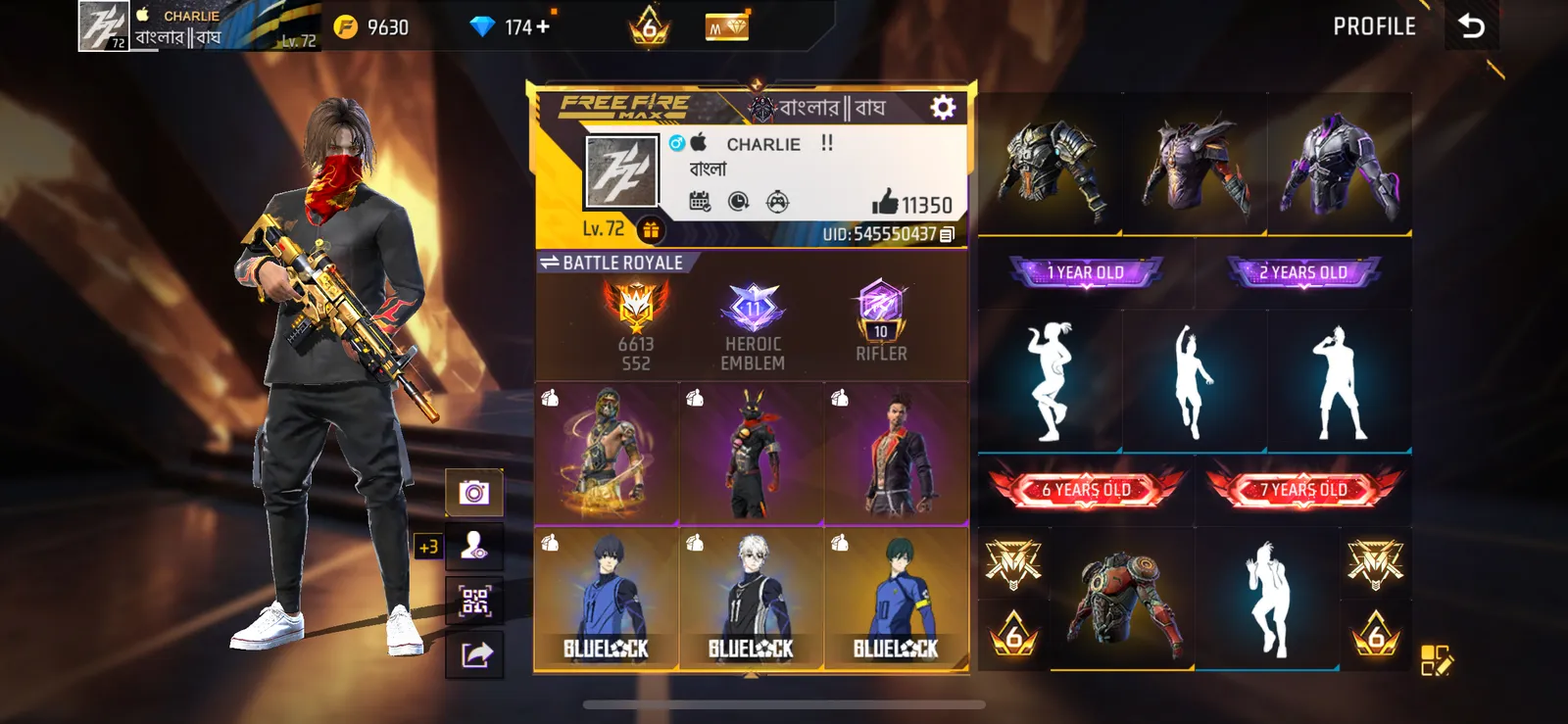 Free Fire Account – OG Rare Items & Bundles | Old Rare Collection”