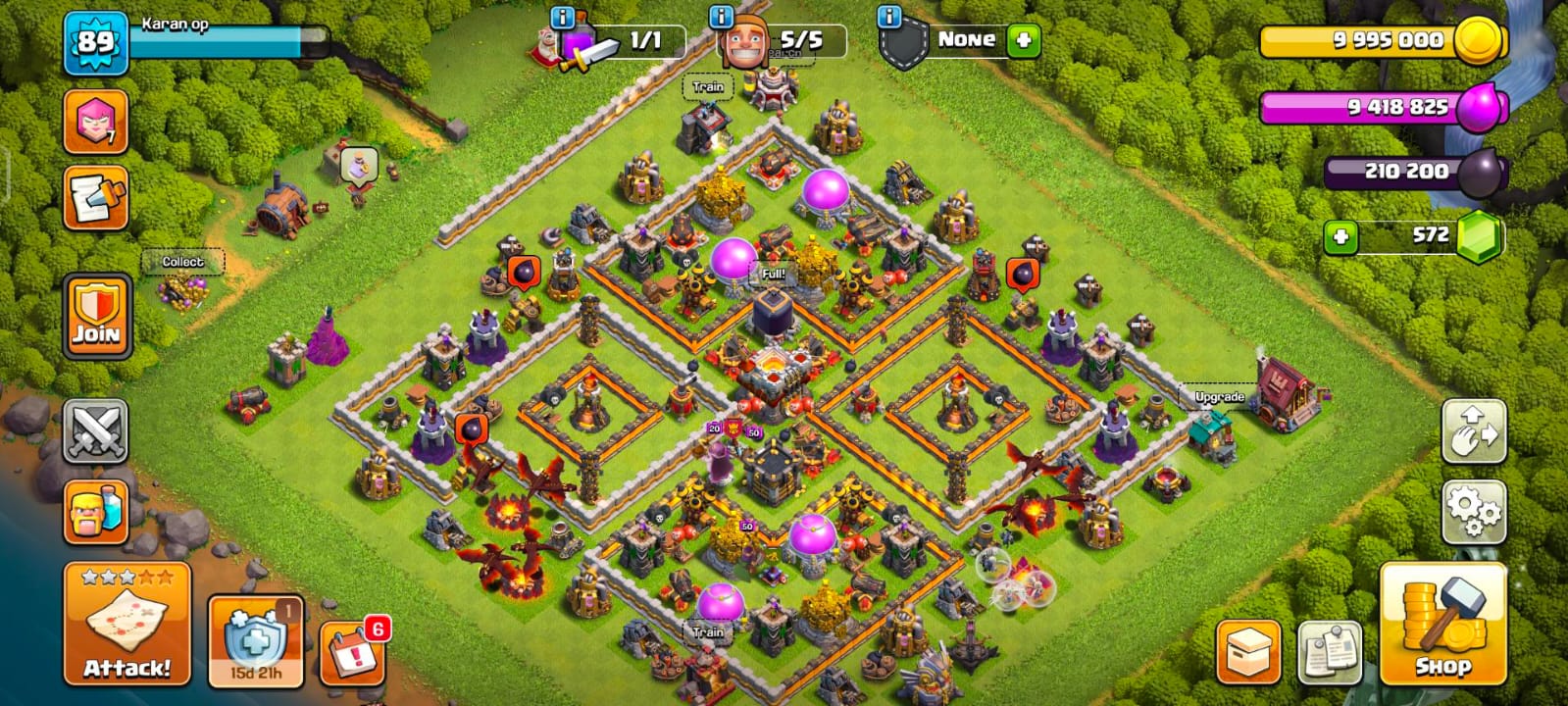 TH11 max , 2016 old player , best id , 600 gems all heros , 5 builders