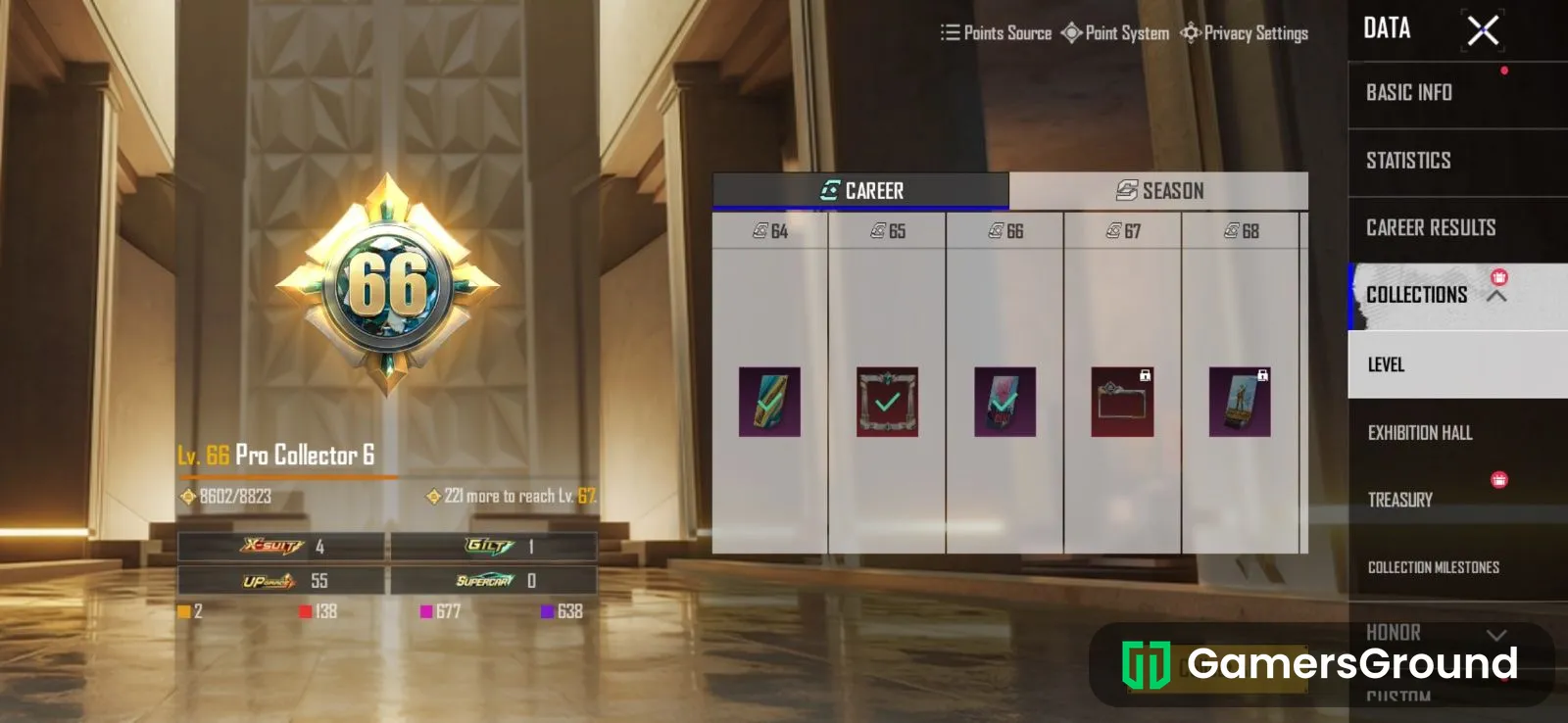 collection level 66 with 55 upgradable guns