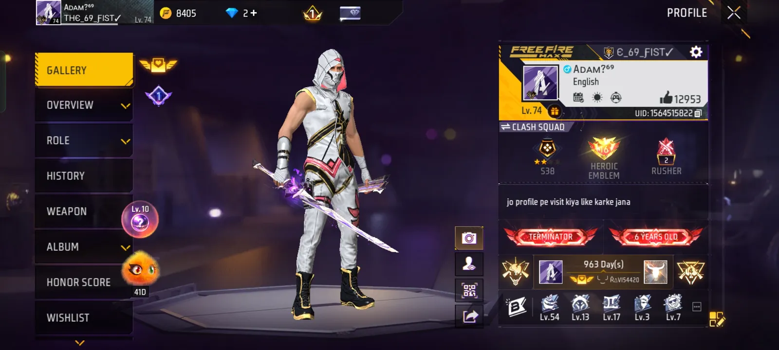 Free fire account